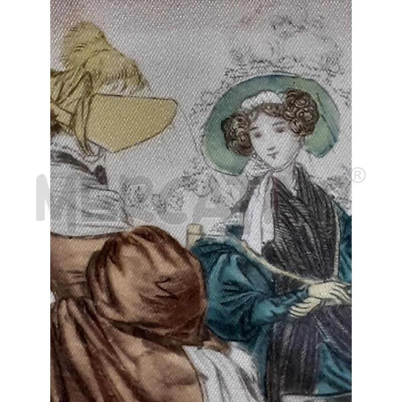 MINIATURA STAMPA DUE DAME SU STOFFA | Mercatino dell'Usato Roma monteverde 3