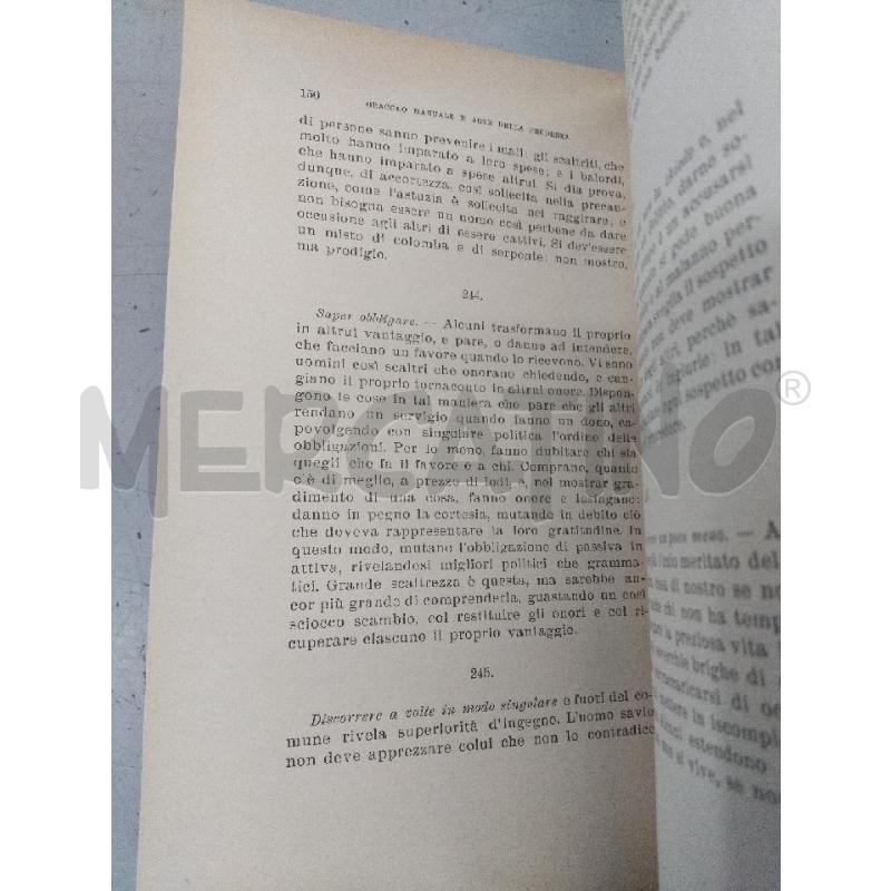 ORACOLO MANUALE E ARTE DELLA PRUDENZA | Mercatino dell'Usato Roma monteverde 3