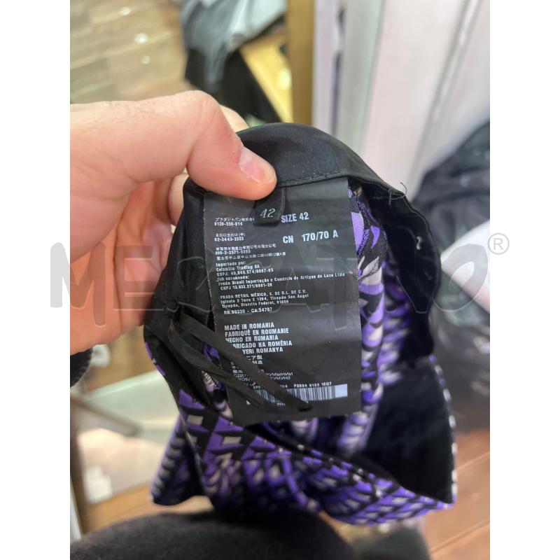 PANTALONE DONNA PRADA VIOLA ROMBI | Mercatino dell'Usato Roma monteverde 3