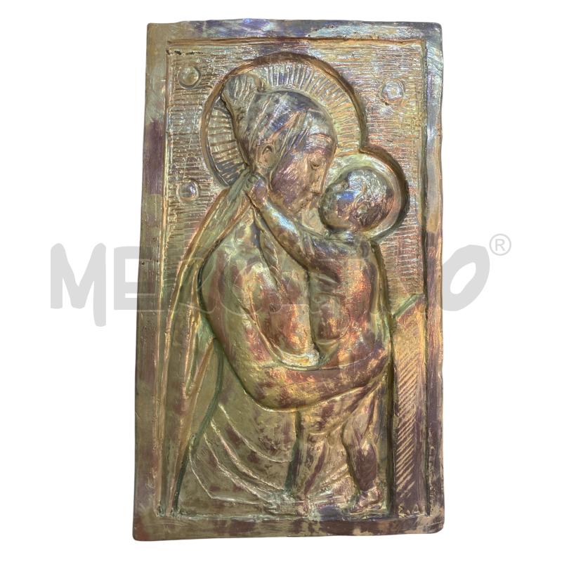 PLACCA MAIOLICA A LUSTRO MADONNA CON BAMBINO | Mercatino dell'Usato Roma monteverde 1