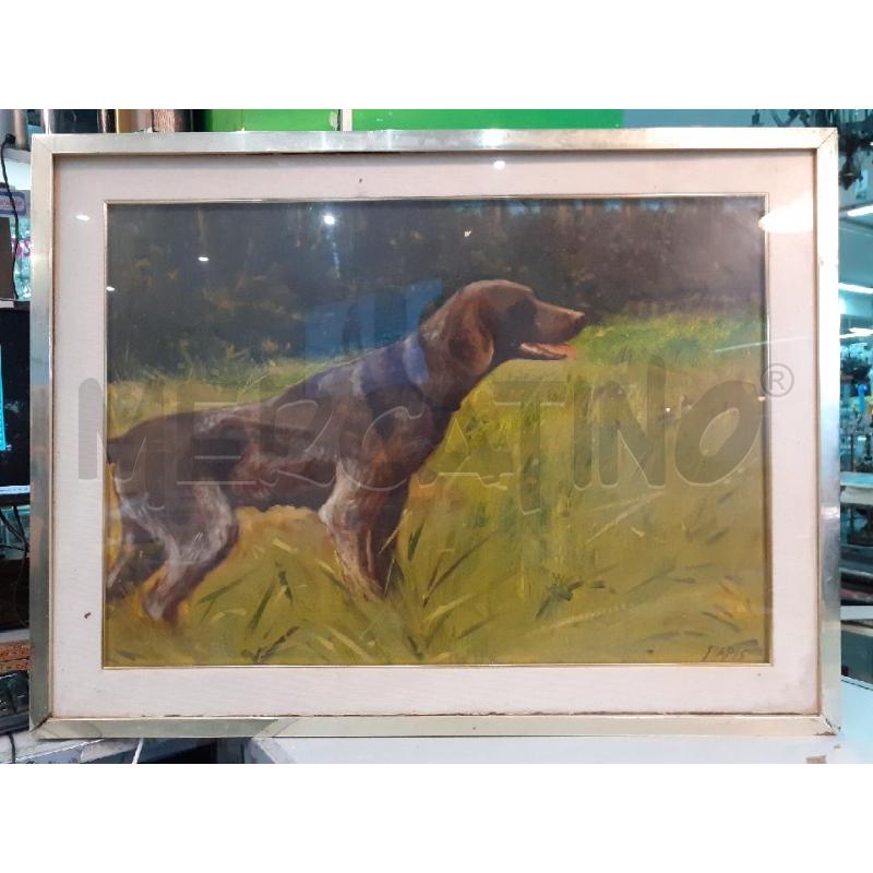 QUADRO CANE CORNICE DORATA | Mercatino dell'Usato Roma monteverde 1