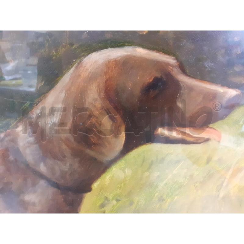 QUADRO CANE CORNICE DORATA | Mercatino dell'Usato Roma monteverde 3