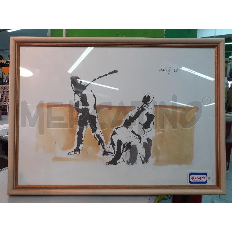 QUADRO COPPIA FIGURE CORNICE BEIGE | Mercatino dell'Usato Roma monteverde 1