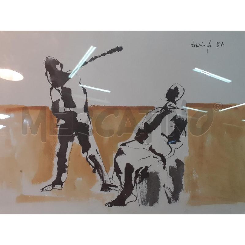 QUADRO COPPIA FIGURE CORNICE BEIGE | Mercatino dell'Usato Roma monteverde 3