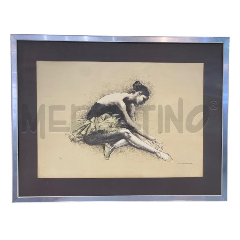 QUADRO DISEGNO BALLERINA CORNICE ARGENTATA | Mercatino dell'Usato Roma monteverde 1