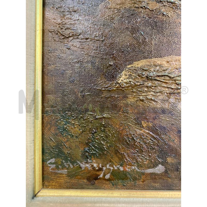 QUADRO FIUME ALBERI FOGLIE ARANCIONI | Mercatino dell'Usato Roma monteverde 3