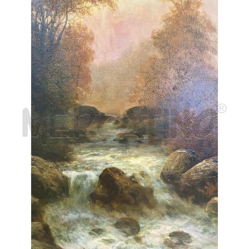 QUADRO FIUME ALBERI FOGLIE ARANCIONI | Mercatino dell'Usato Roma monteverde 4