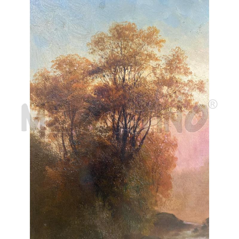 QUADRO FIUME ALBERI FOGLIE ARANCIONI | Mercatino dell'Usato Roma monteverde 5