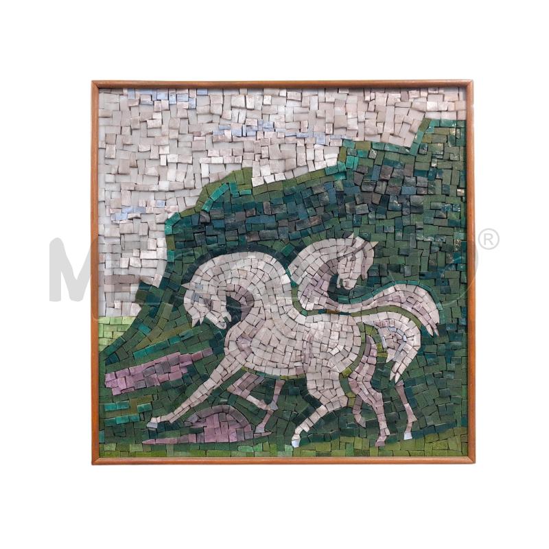 QUADRO MOSAICO I CAVALLINI BIANCHI | Mercatino dell'Usato Roma monteverde 1