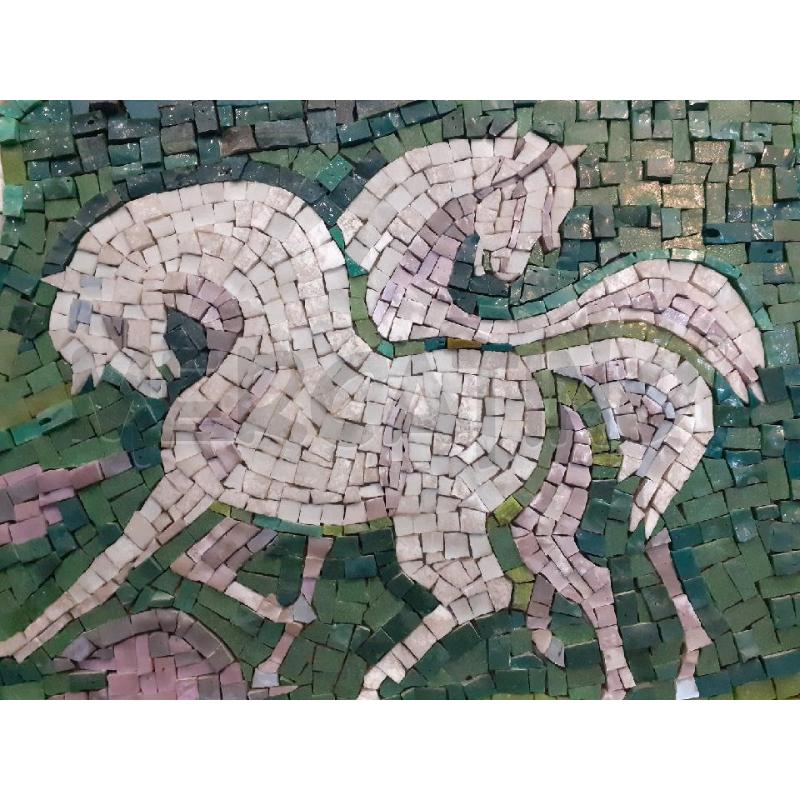QUADRO MOSAICO I CAVALLINI BIANCHI | Mercatino dell'Usato Roma monteverde 3