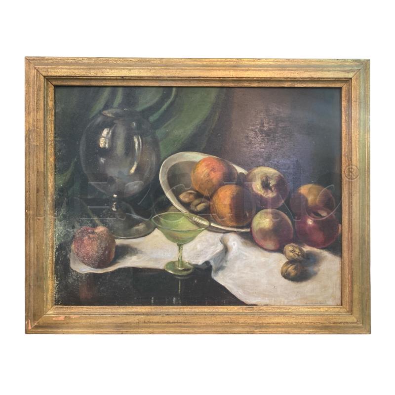 QUADRO NATURA MORTA SU TAVOLA CORNICE DORATA | Mercatino dell'Usato Roma monteverde 1