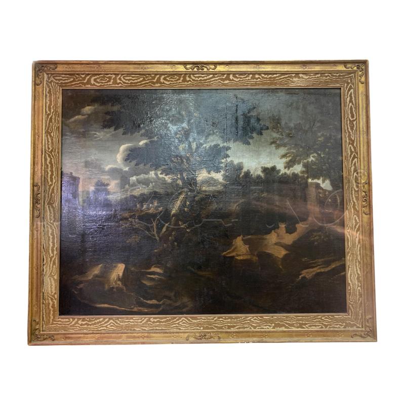 QUADRO PAESAGGIO ANTICO CORNICE DORATA | Mercatino dell'Usato Roma monteverde 1