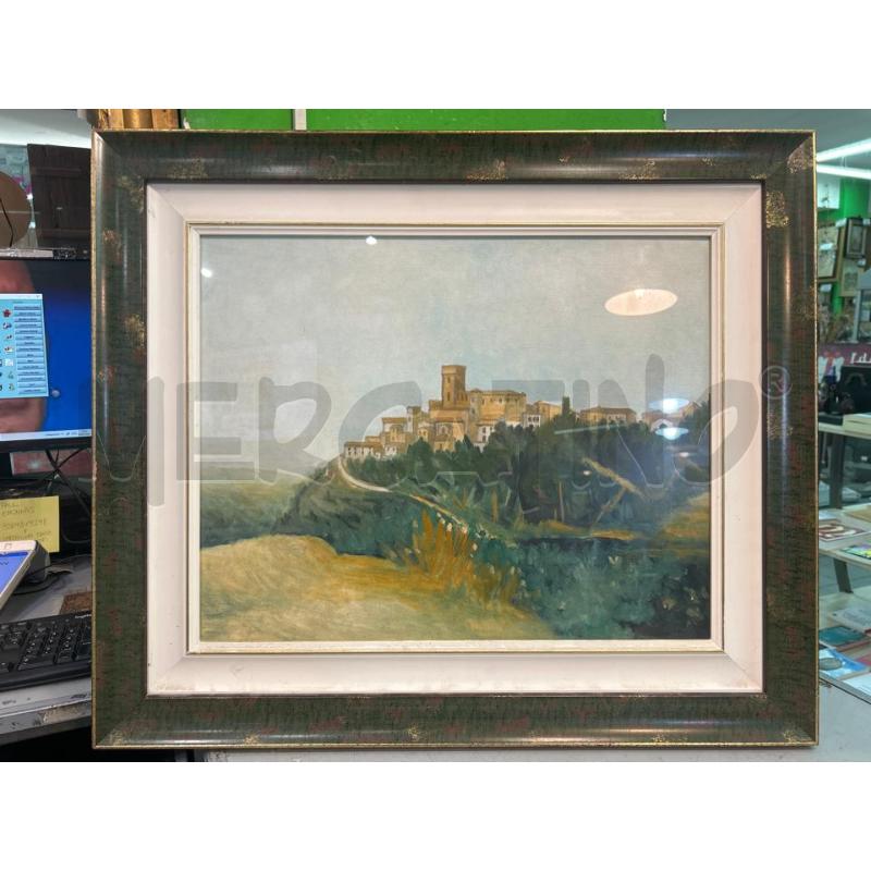 QUADRO PAESE CORNICE VERDE | Mercatino dell'Usato Roma monteverde 1