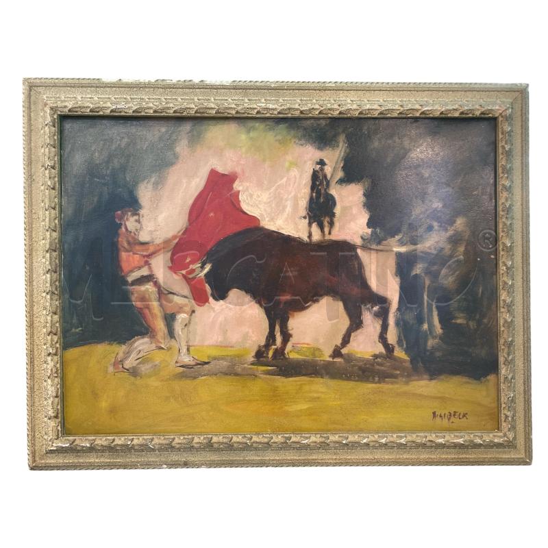 QUADRO TORERO CON TORO | Mercatino dell'Usato Roma monteverde 1
