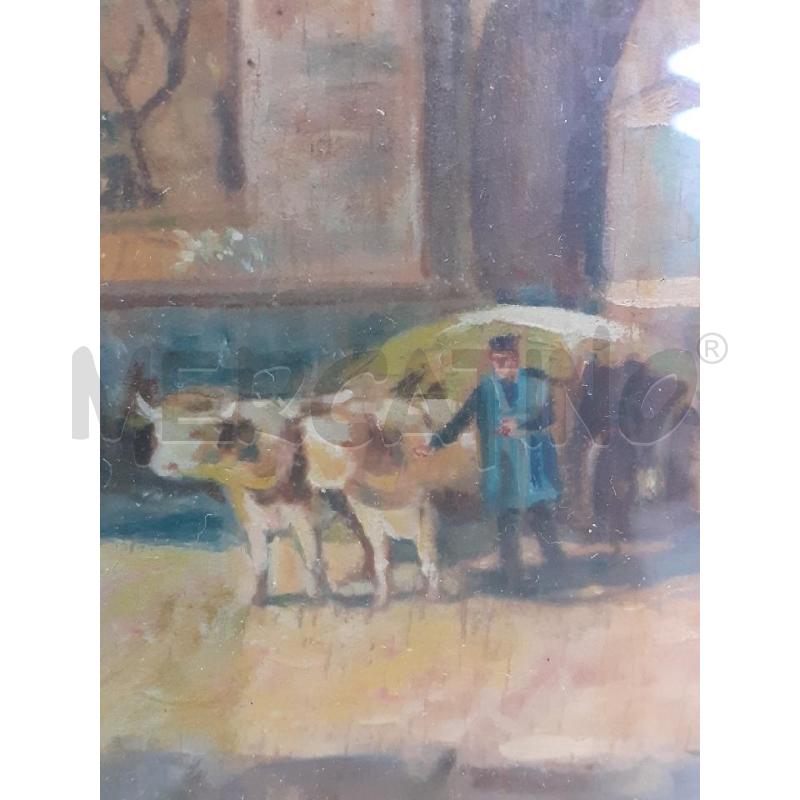 QUADRO UOMO CON BUOI E CARRO  | Mercatino dell'Usato Roma monteverde 2
