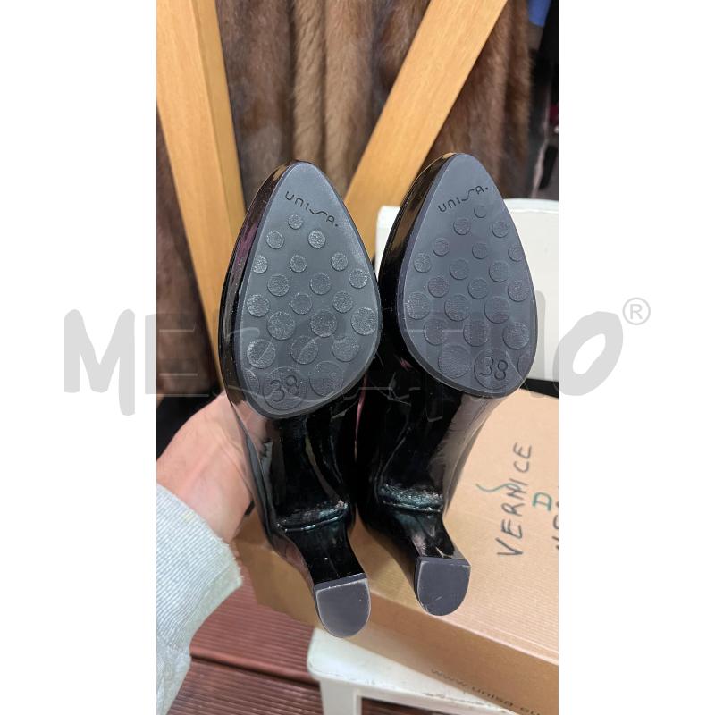 SCARPE DONNA UNISA VERNICE NERO | Mercatino dell'Usato Roma monteverde 5