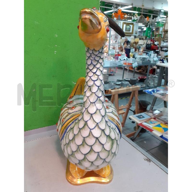 SCULTURA ANATRA PORCELLANE ARTISTICHE FIRENZE ORO GIALLA E VERDE | Mercatino dell'Usato Roma monteverde 2
