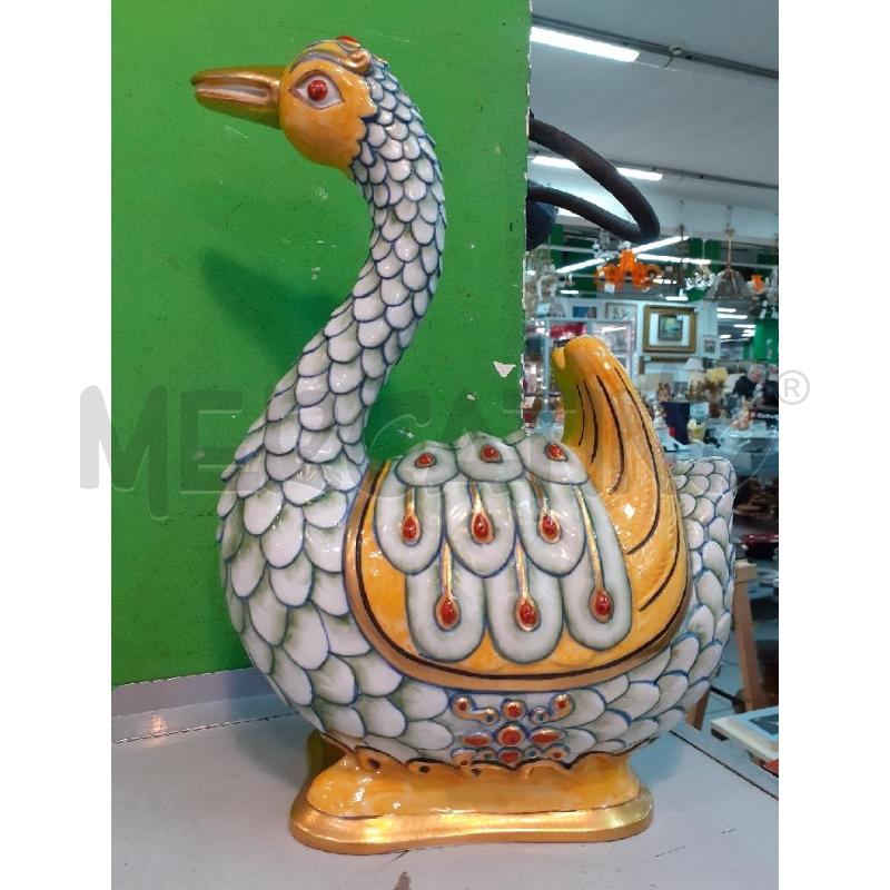 SCULTURA ANATRA PORCELLANE ARTISTICHE FIRENZE ORO GIALLA E VERDE | Mercatino dell'Usato Roma monteverde 3