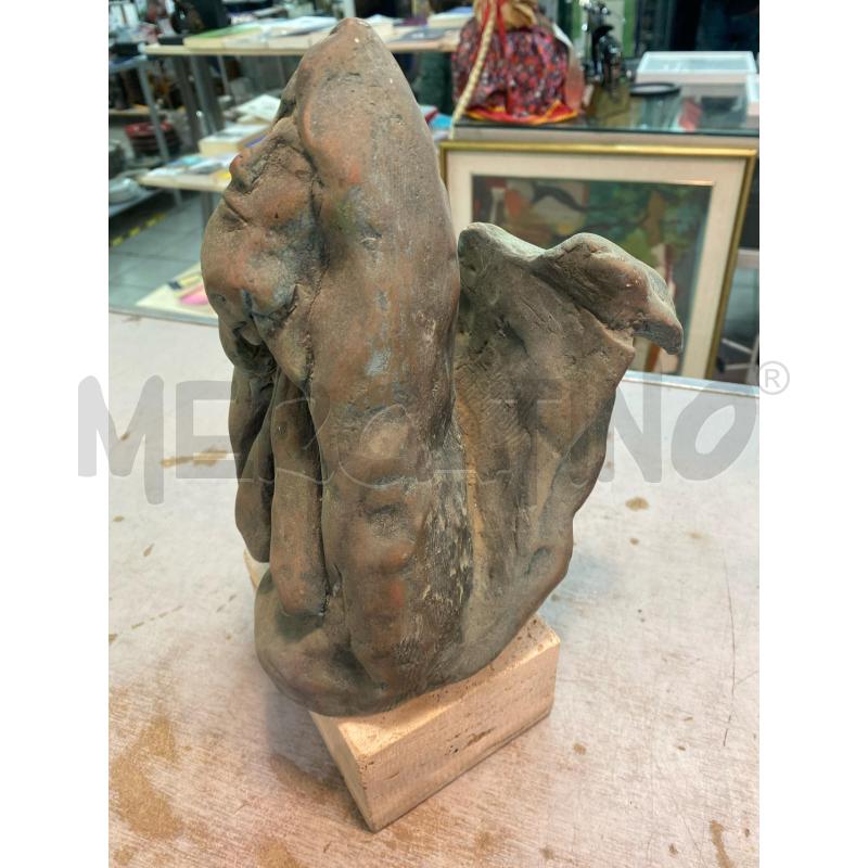 SCULTURA BRONZO VOLTO BASE TRAVERTINO | Mercatino dell'Usato Roma monteverde 4
