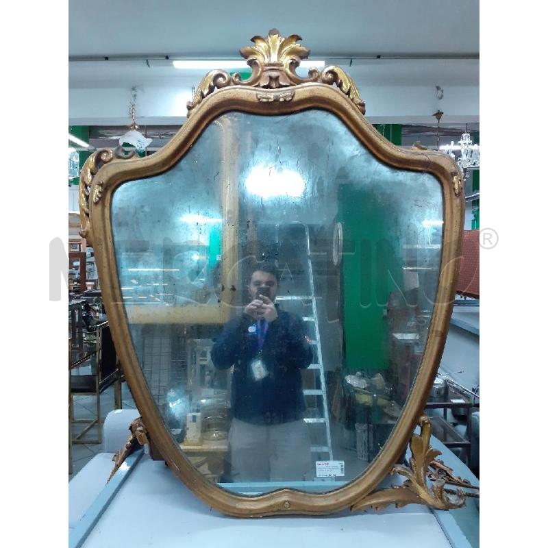 SPECCHIO CORNICE DORATA FOGLIA ROTTA | Mercatino dell'Usato Roma monteverde 1