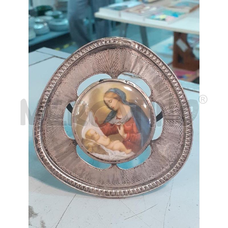 STAMPA MADONNA CON BAMBINO CORNICE METALLO | Mercatino dell'Usato Roma monteverde 1