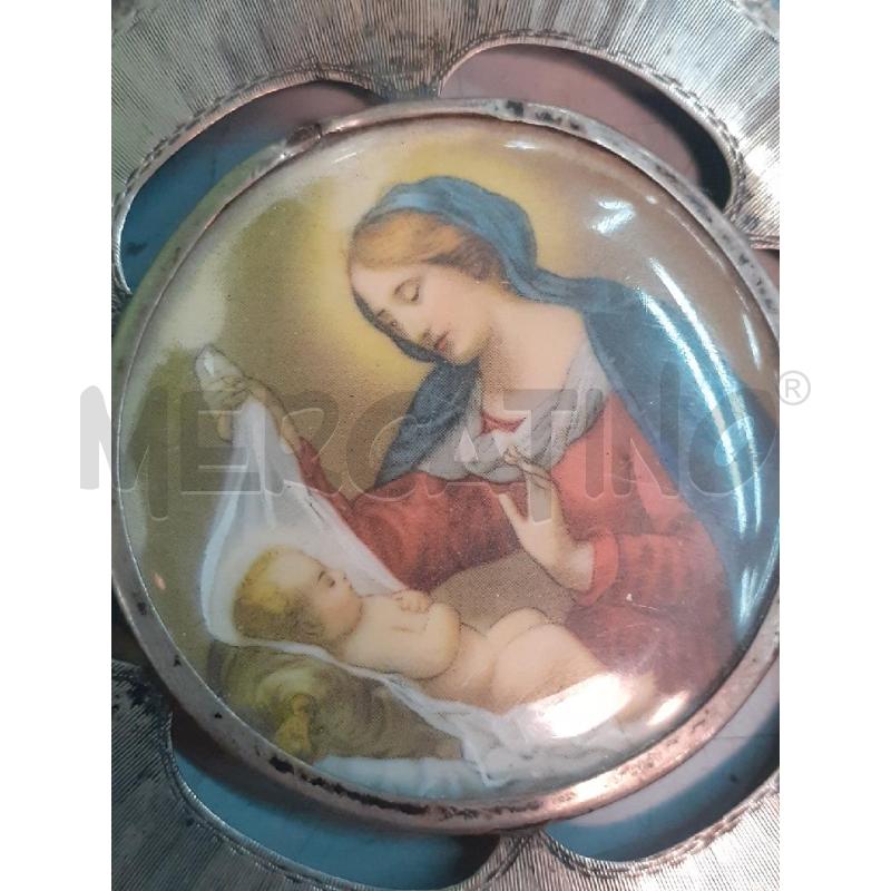 STAMPA MADONNA CON BAMBINO CORNICE METALLO | Mercatino dell'Usato Roma monteverde 3