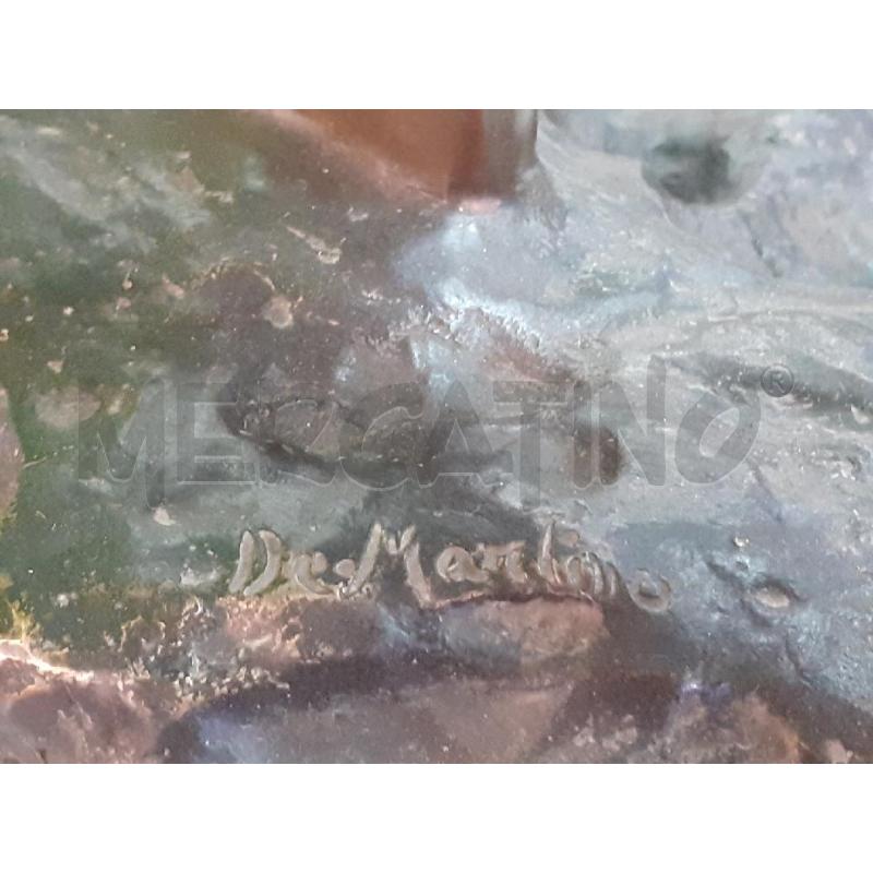 STATUA BRONZO BAMBINO CON GRANCHIO | Mercatino dell'Usato Roma monteverde 5