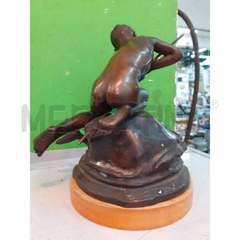 STATUA BRONZO BAMBINO SU PESCE | Mercatino dell'Usato Roma monteverde 2