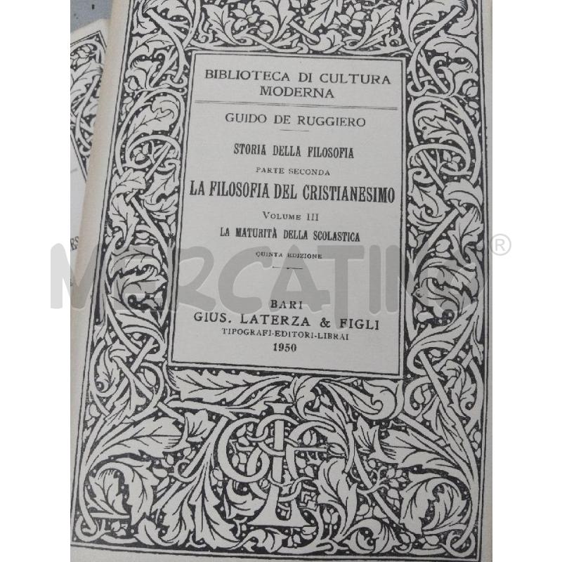 STORIA DELLA FILOSOFIA LATERZA 3VOL | Mercatino dell'Usato Roma monteverde 2