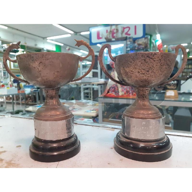 TROFEO ARGENTATO BASE LEGNO  | Mercatino dell'Usato Roma monteverde 1