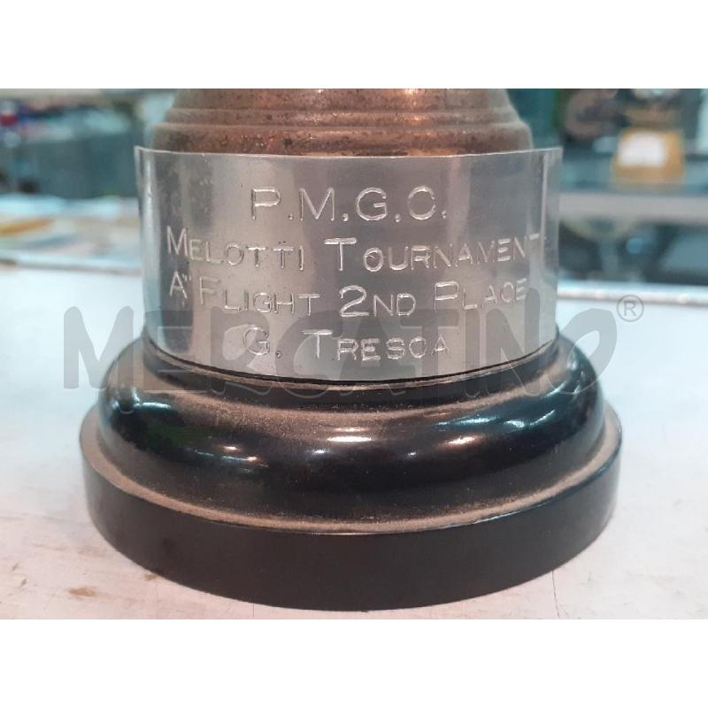 TROFEO ARGENTATO BASE LEGNO  | Mercatino dell'Usato Roma monteverde 3