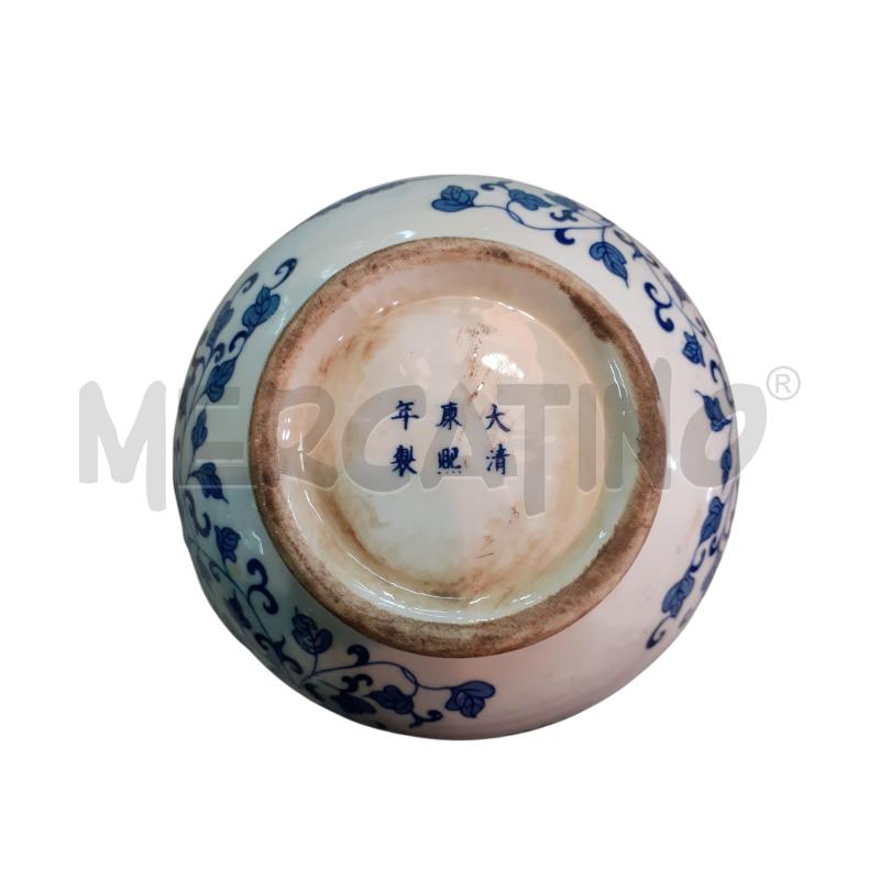 VASO CINESE CON COPERCHIO DECO BLU | Mercatino dell'Usato Roma monteverde 4