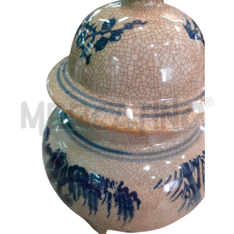 VASO CINESE CON COPERCHIO DECO BLU | Mercatino dell'Usato Roma monteverde 2