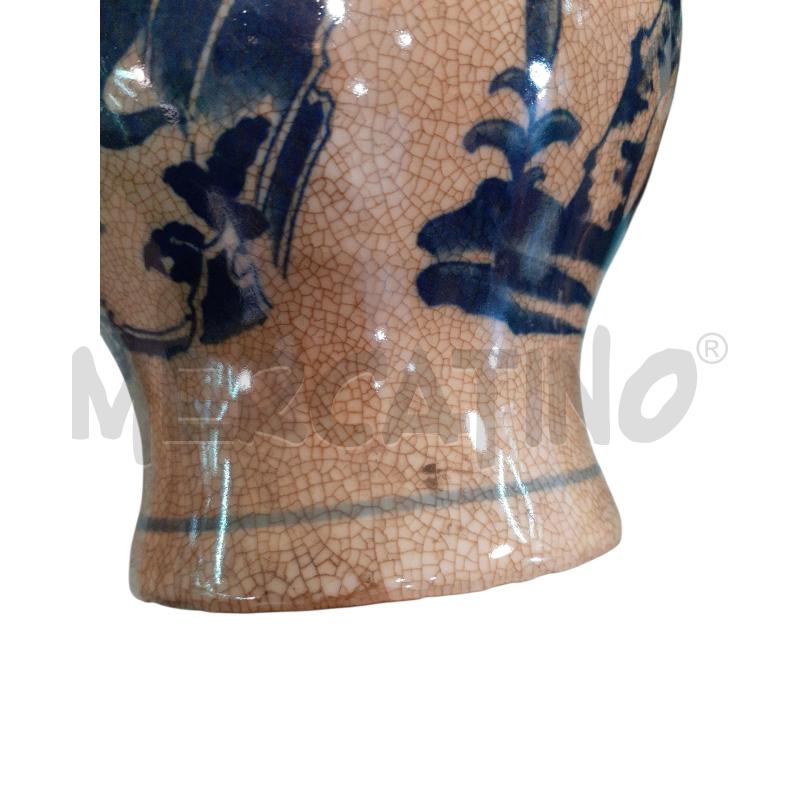 VASO CINESE CON COPERCHIO DECO BLU | Mercatino dell'Usato Roma monteverde 3
