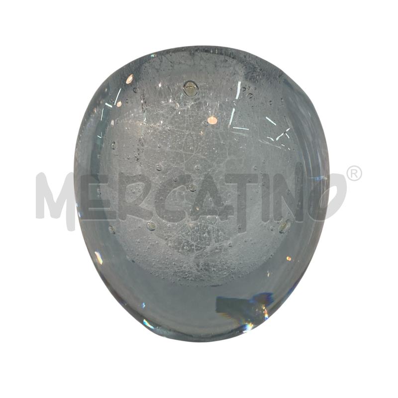 VASO VETRO AZZURRO BOLLE  | Mercatino dell'Usato Roma monteverde 2