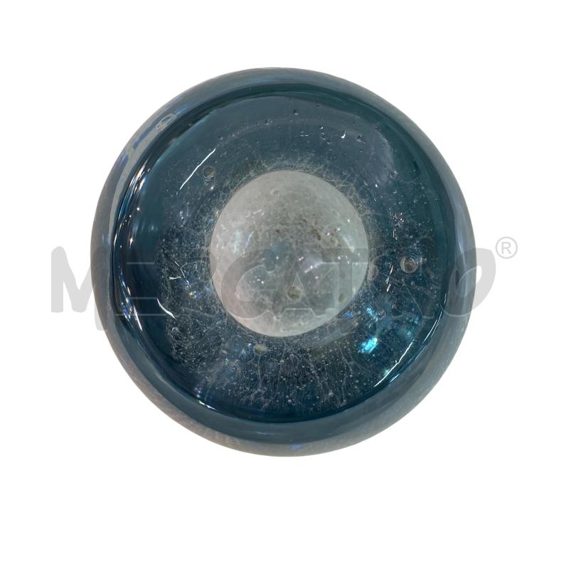 VASO VETRO AZZURRO BOLLE  | Mercatino dell'Usato Roma monteverde 4