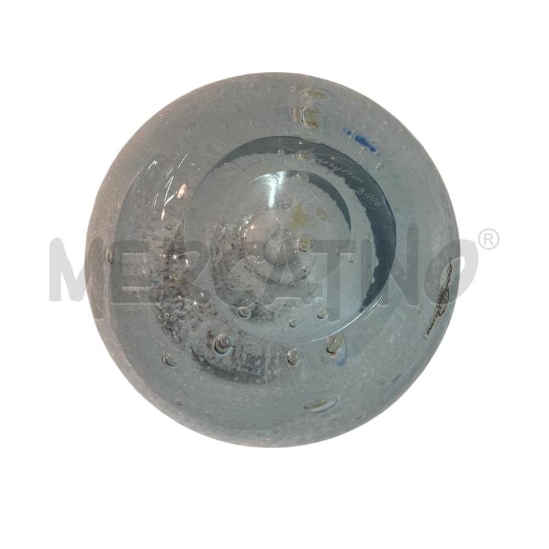 VASO VETRO AZZURRO BOLLE  | Mercatino dell'Usato Roma monteverde 5
