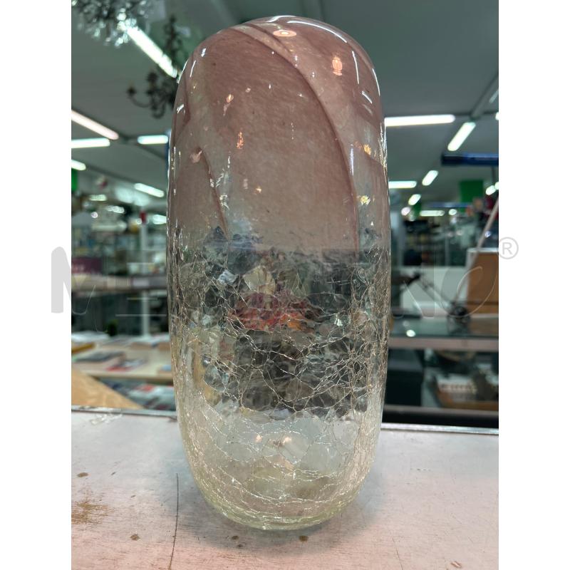 VASO VETRO CRAQUELE E VIOLA | Mercatino dell'Usato Roma monteverde 1