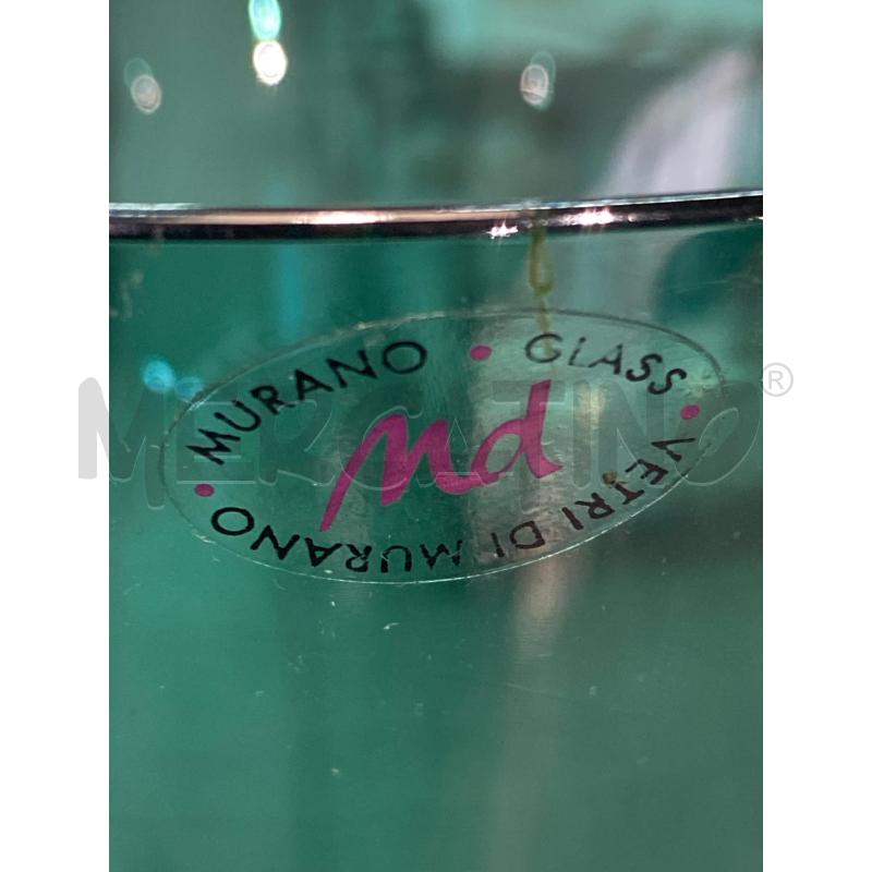 VASO VETRO MURANO VERDE RIGA GIALLA | Mercatino dell'Usato Roma monteverde 4