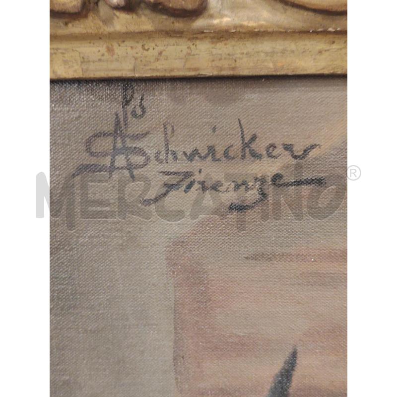 130X100 QUADRO A FIRMA AMELIO SCHWICKER CACCAIGIONE  | Mercatino dell'Usato Roma eur 2