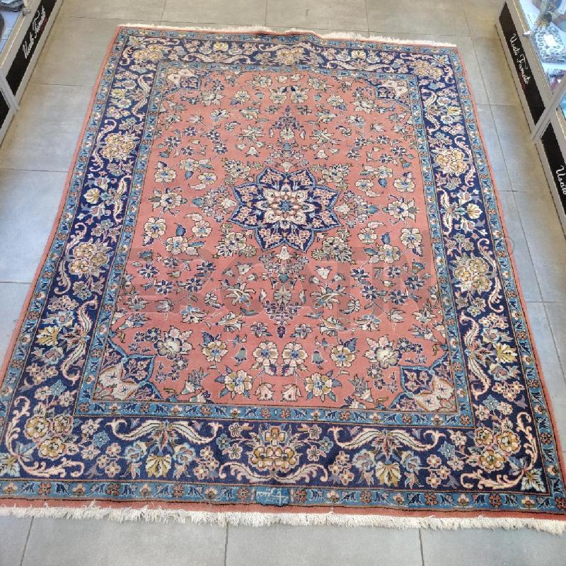 254X199 TAPPETO TONI BLU ROSSI FIORE CENTR | Mercatino dell'Usato Roma eur 1