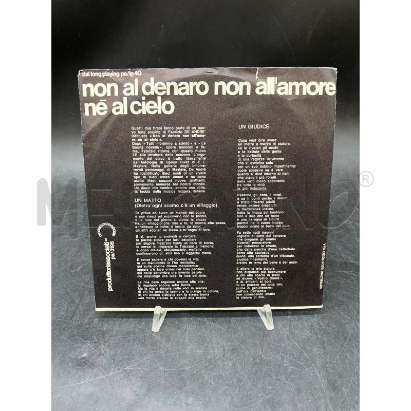 45 GIRI FABRIZIO DE ANDRÈ UN MATTO UN GIUDICE | Mercatino dell'Usato Roma eur 2