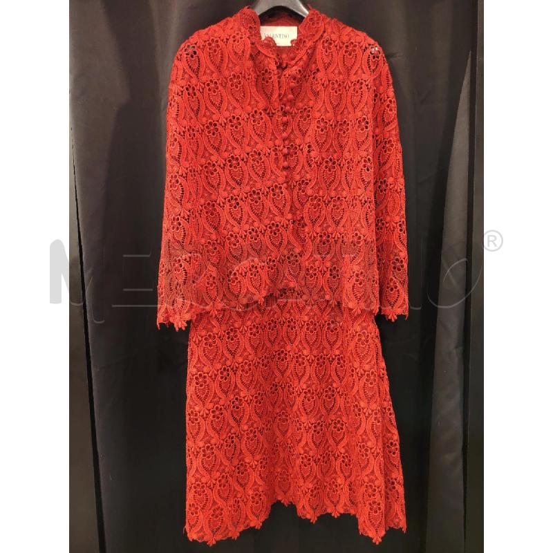 ABITO VALENTINO GARAVANI ROSSO PIZZO + MANTELLA  | Mercatino dell'Usato Roma eur 1