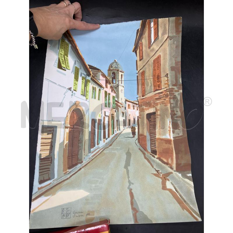 ACQUARELLO ALDO RISO PAESAGGIO NOCERA  | Mercatino dell'Usato Roma eur 1