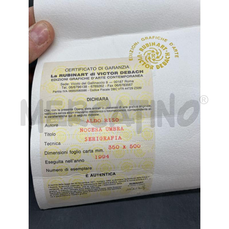 ACQUARELLO ALDO RISO PAESAGGIO NOCERA  | Mercatino dell'Usato Roma eur 3