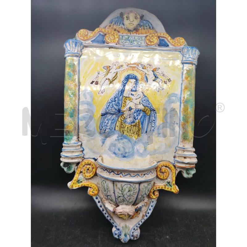 ACQUASANTIERA IMMAGINE SACRA DIPINTA A MANO  | Mercatino dell'Usato Roma eur 1