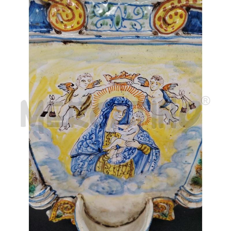 ACQUASANTIERA IMMAGINE SACRA DIPINTA A MANO  | Mercatino dell'Usato Roma eur 2