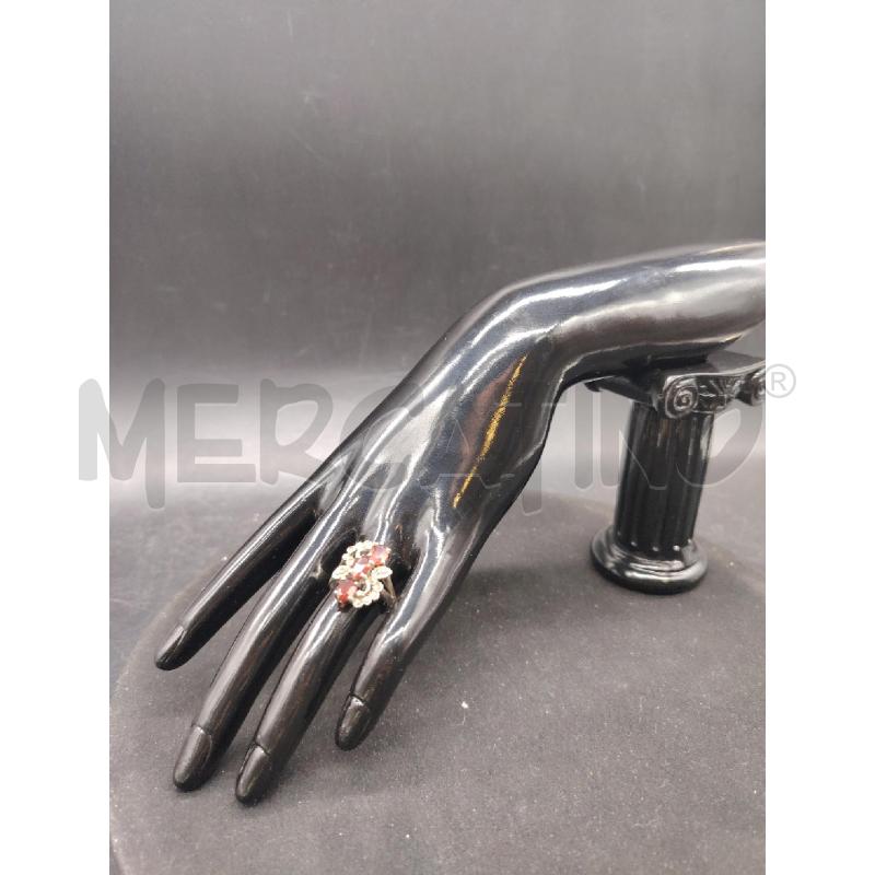 ANELLO D FUSION 3PIETRE GRANATA | Mercatino dell'Usato Roma eur 1