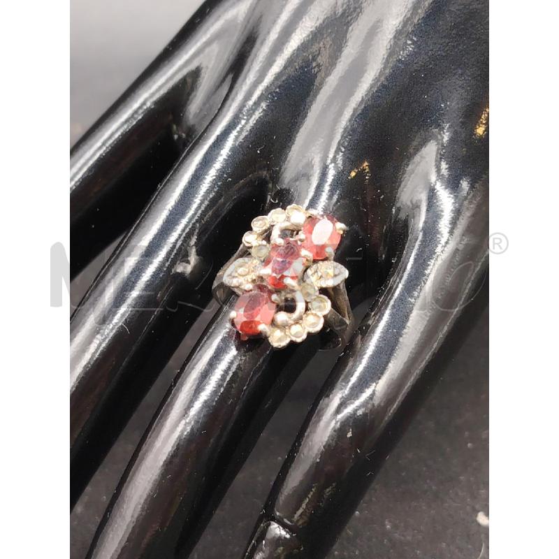 ANELLO D FUSION 3PIETRE GRANATA | Mercatino dell'Usato Roma eur 2
