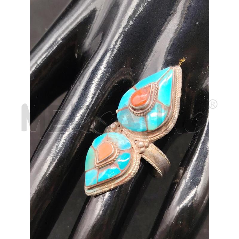 ANELLO D FUSION DOPPIA GOCCIA TURCH CORALLO | Mercatino dell'Usato Roma eur 2